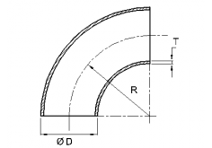 Curva 90º com soldadura ISO 2
