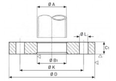 Flange plana ISO DIN 2503 PN25 2