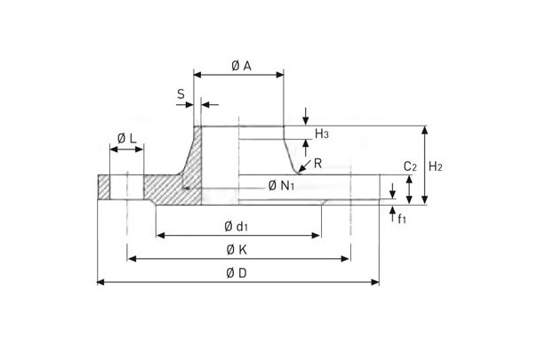 Flange c/ canhão DIN 2633 PN16