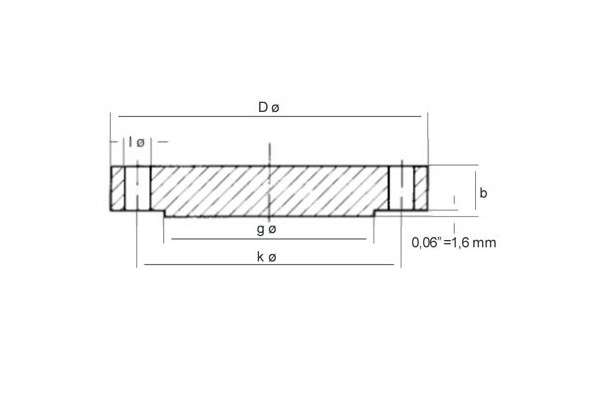 Flange cega 150 Lb