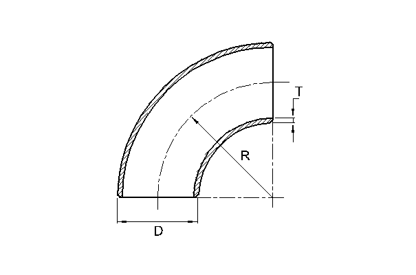 Curva 90º sem soldadura ASTM Schedule