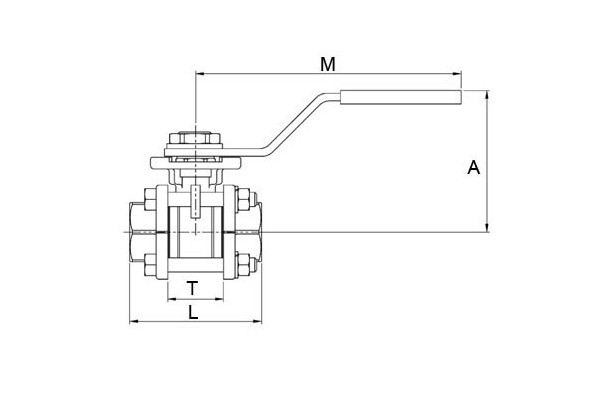 Válvula esfera 3 peças socket weld inox